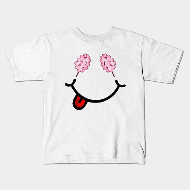 Cotton Candy & Smile (in the shape of a face) Kids T-Shirt by Tilila